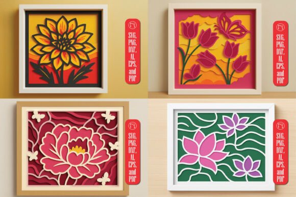 3D Floral Shadow Box SVG Bundle Review
