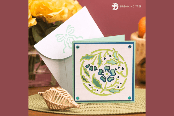 Blue Floral Card SVG Review: A 3D SVG for Greeting Cards
