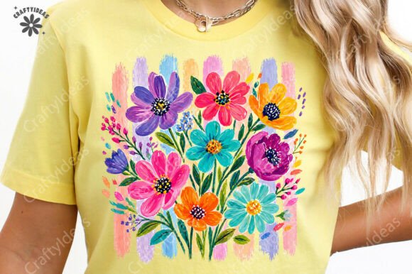 Boho Floral Brushstroke PNG, Summer Png for Graphics & T-Shirt Designs