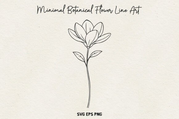 Botanical Flower SVG, Thin Line Floral Graphics & Illustrations Review