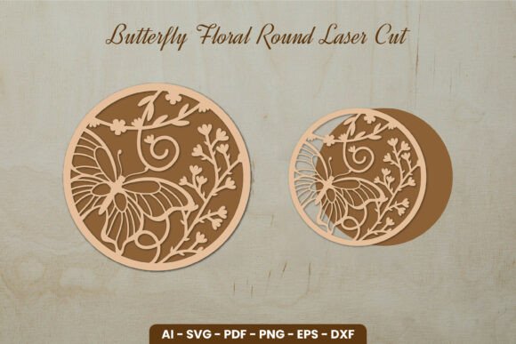 Butterfly Floral Round Laser Cut for Wall Decor