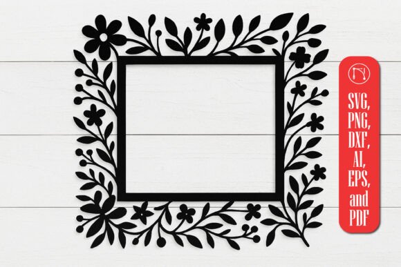 Cricut Floral Metal Frame SVG Cut File for Home Décor