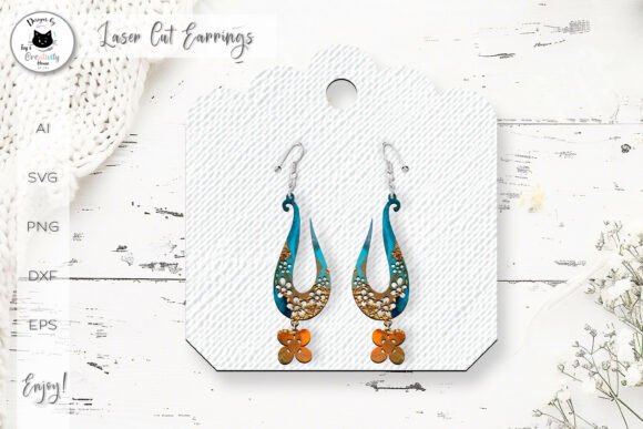 Dangle Floral Earrings Laser Cut for Modern Editorial Design