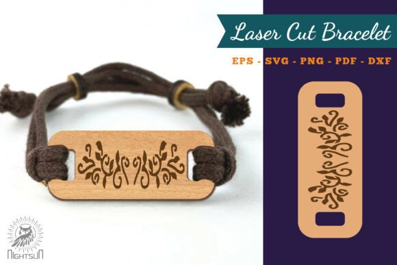 Decorative Floral Lasercut Bracelet 2 for Jewelry & Laser Cutting