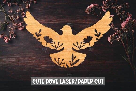 Dove Floral Laser Cutting for Other Art Creations