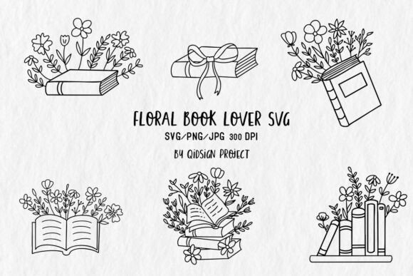Floral Book Lover SVG Set: Graphics and Illustrations Review