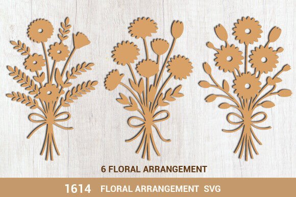 Floral Bouquet SVG Cut Mega Bundle 1614 for 3D SVG Flowers