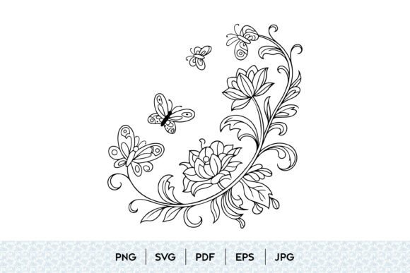 Floral Butterfly Line Art SVG: A Smart Graphics Choice for Illustrations