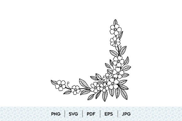 Floral Corner Bouquet SVG Graphics & Illustrations Review