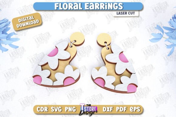 Floral Earrings Laser Cut Accessories for Local Branding