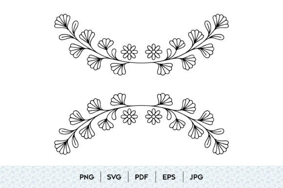 Floral Frame Border SVG Decorative Bot Graphics
