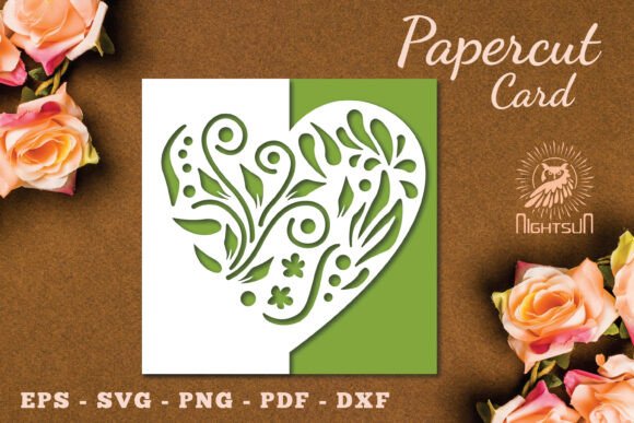Floral Heart Papercut Card SVG 12: A 3D SVG Review for Cards And Invites