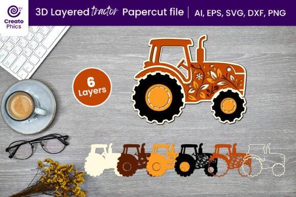 Layered Floral Tractor Paper: 3D SVG Home Décor Review