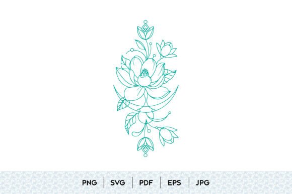 Lotus Floral Ornament SVG: Elegant Graphics & Illustrations for Makers