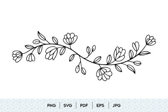 Minimal Floral Border Line Art SVG for Graphics and Illustrations
