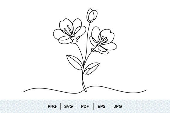 Minimalist Floral One Line Art Graphics for Illustrations