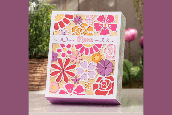 Mother s Day Floral Gift Box SVG for 3D SVG Projects