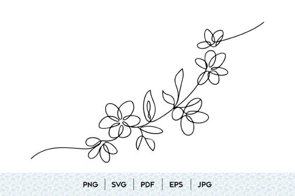One Line Floral Border SVG: Modern Graphics for Illustrations