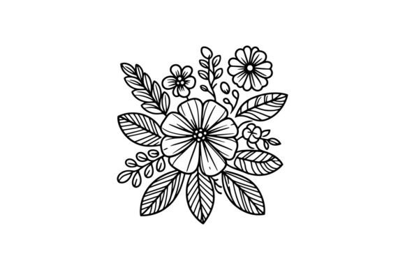 Simple Flower Line Art Design: Essential Graphics for Modern Templates