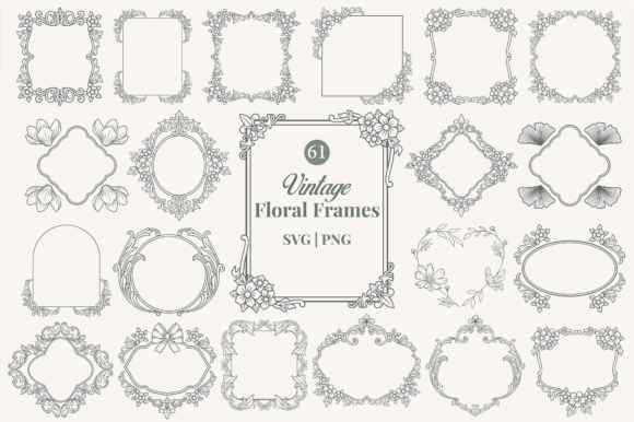 Vintage Ornamental Floral Frame Graphics & Illustrations