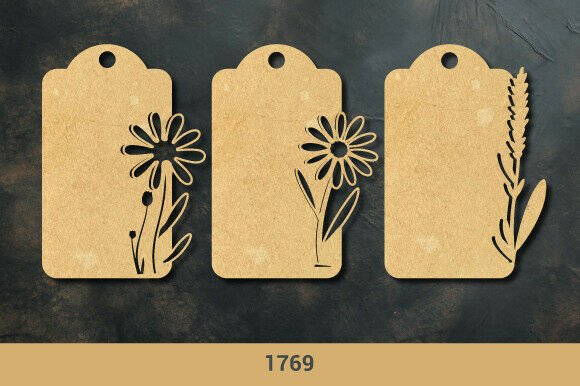 Wooden Floral Gift Tag SVG Paper Cut1769: 3D SVG in Floral Compositions